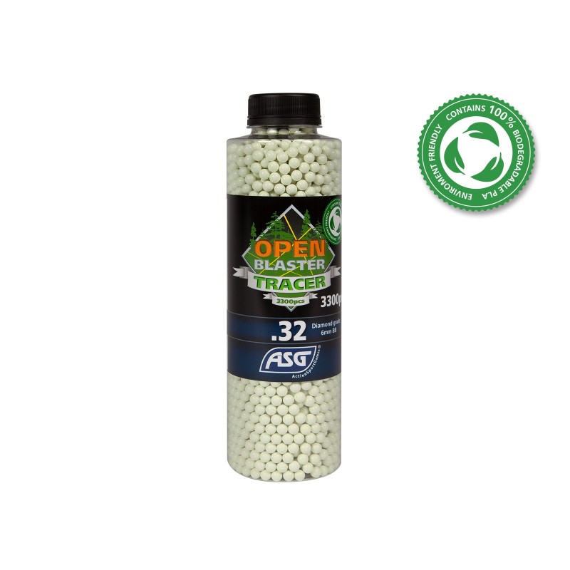 ASG - Billes Biodégradable Traçante Verte Open Blaster 0.32g X 3300 bbs