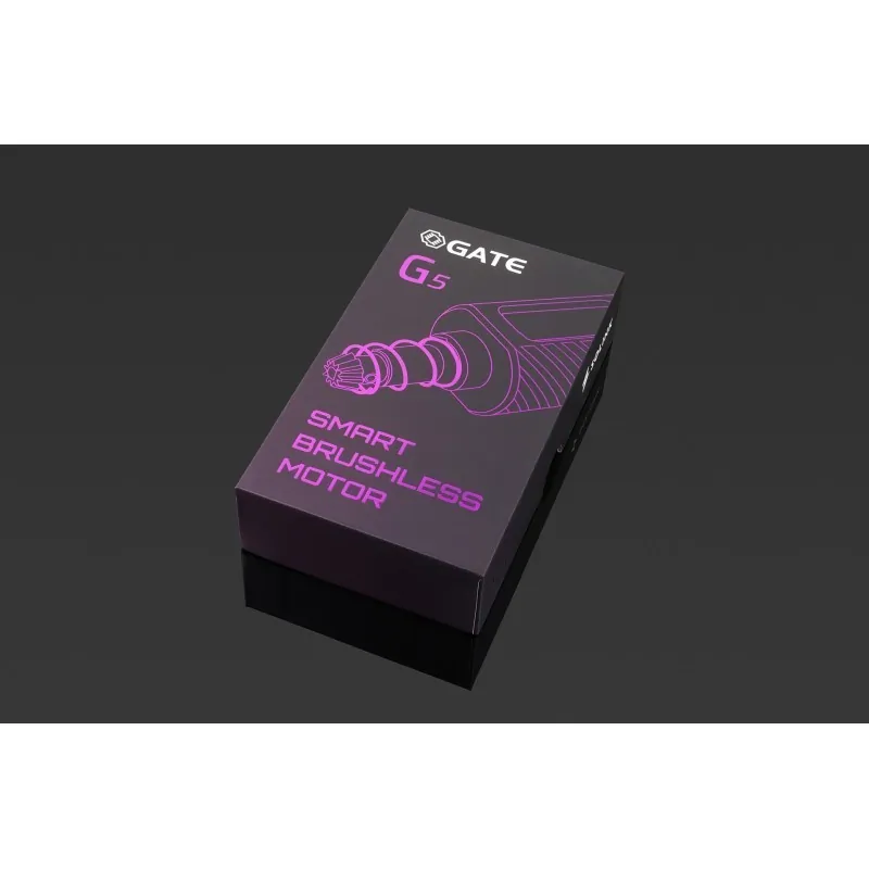 Boîte Gate G5 Smart Brushless Motor sur fond sombre