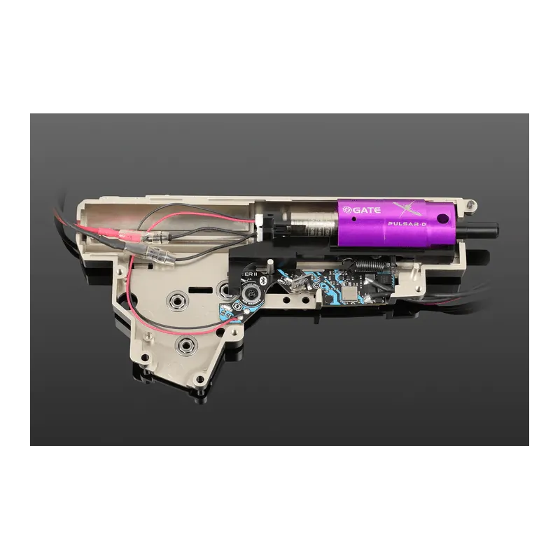 Gearbox V3 ouverte avec engine Pulsar D violet et électronique Aster II