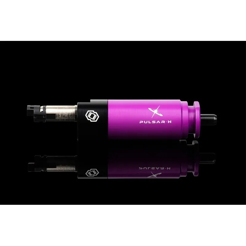 Engine HPA Gate Pulsar H violet, vue de profil avec reflet sur fond noir