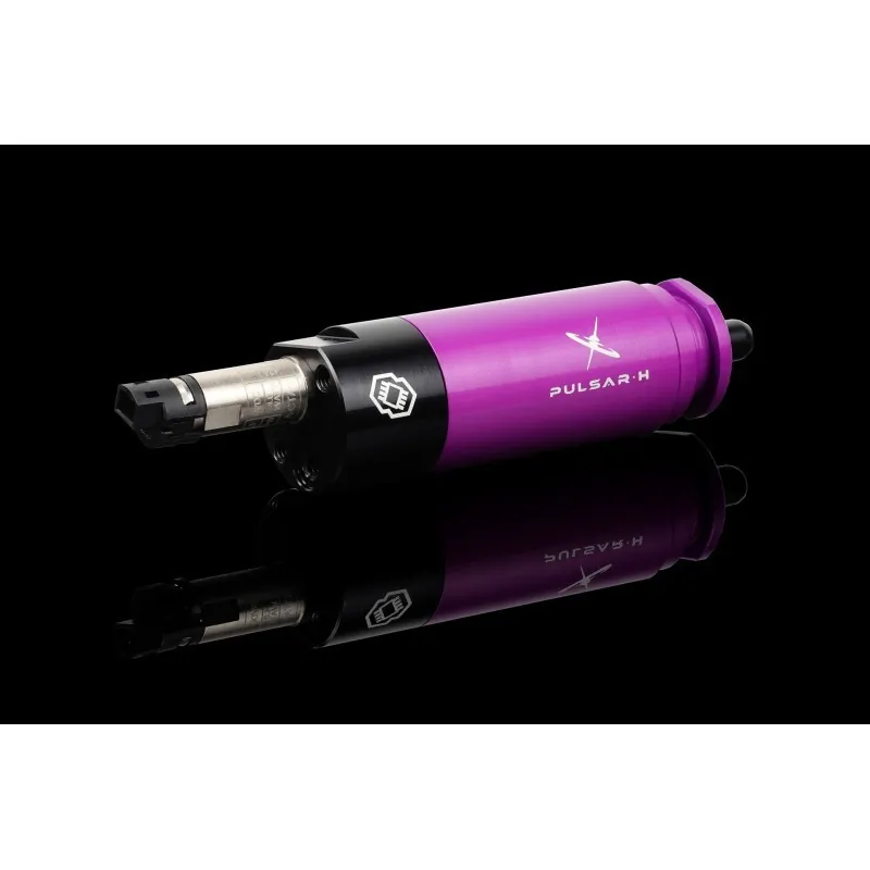 Engine HPA Gate Pulsar H violet, vue de trois quarts avec reflet sur fond noir