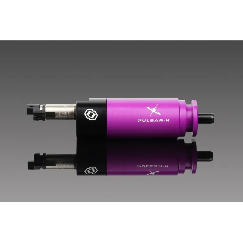 Engine HPA Gate Pulsar H violet, vue de profil avec reflet sur fond gris