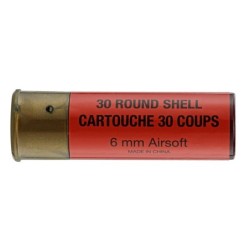 BO MANUFACTURE - 6 Cartouche De Fusil a Pompe 30 billes - Rouge
