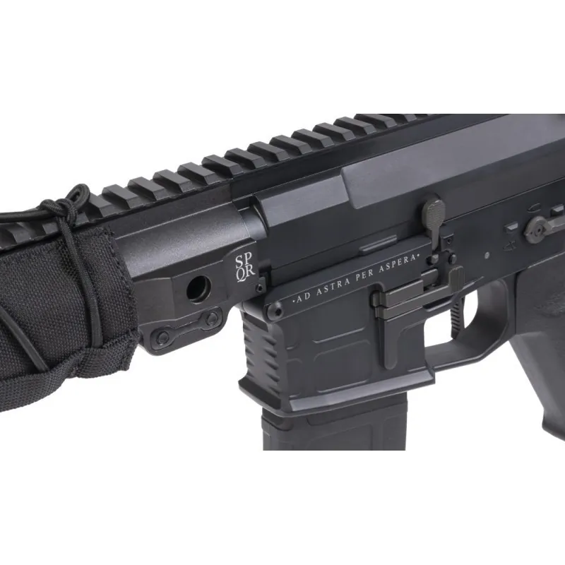 ASTRA IV Shadow Secutor Arms AEG détail crosse compartiment batterie et sélecteur de tir Noir