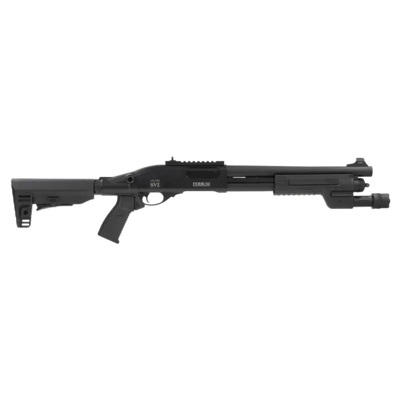 Fusil à pompe Secutor Velites Ferrum S-VI noir, vue de profil droit, marquage SVI