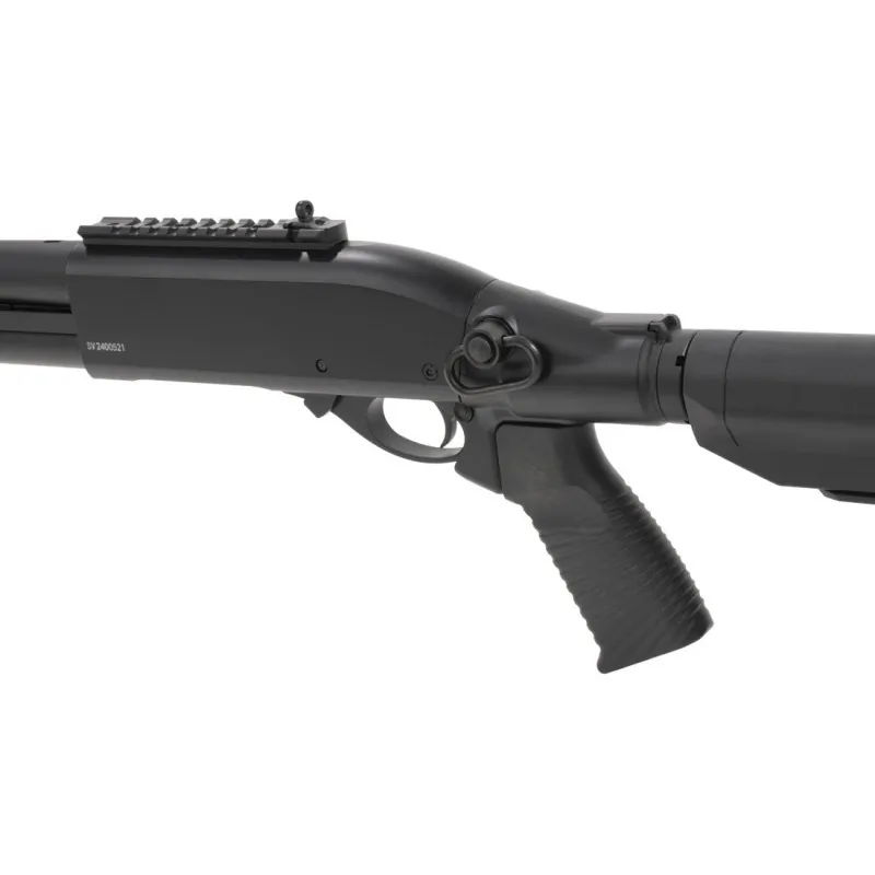 Secutor Velites Ferrum S-VI, gros plan du boîtier gauche, rail et poignée pistolet