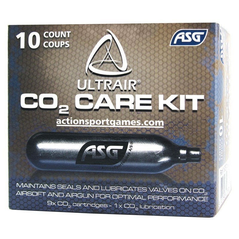 ASG - Pack de 9 Cartouches de CO2 12g + 1 Cartouche de CO2 (lubrifier)
