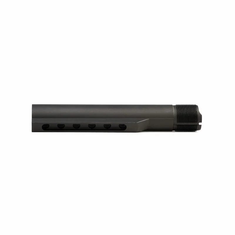 Tube de crosse milspec Wolverine pour MTW, vue de profil avec crans de réglage