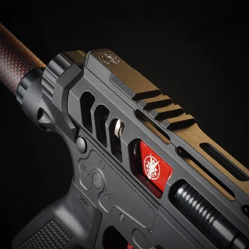 Heretic Labs Article III Wolverine Airsoft gros plan engine HPA Inferno Gen 2 et hop-up réglable Noir