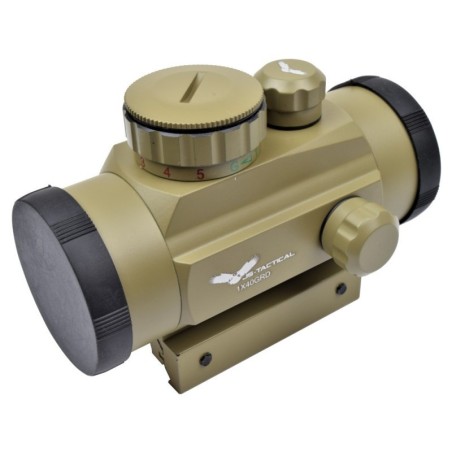 JS-Tactical – Viseur point rouge 40 mm Tan airsoft | Zn-Airsoft.fr