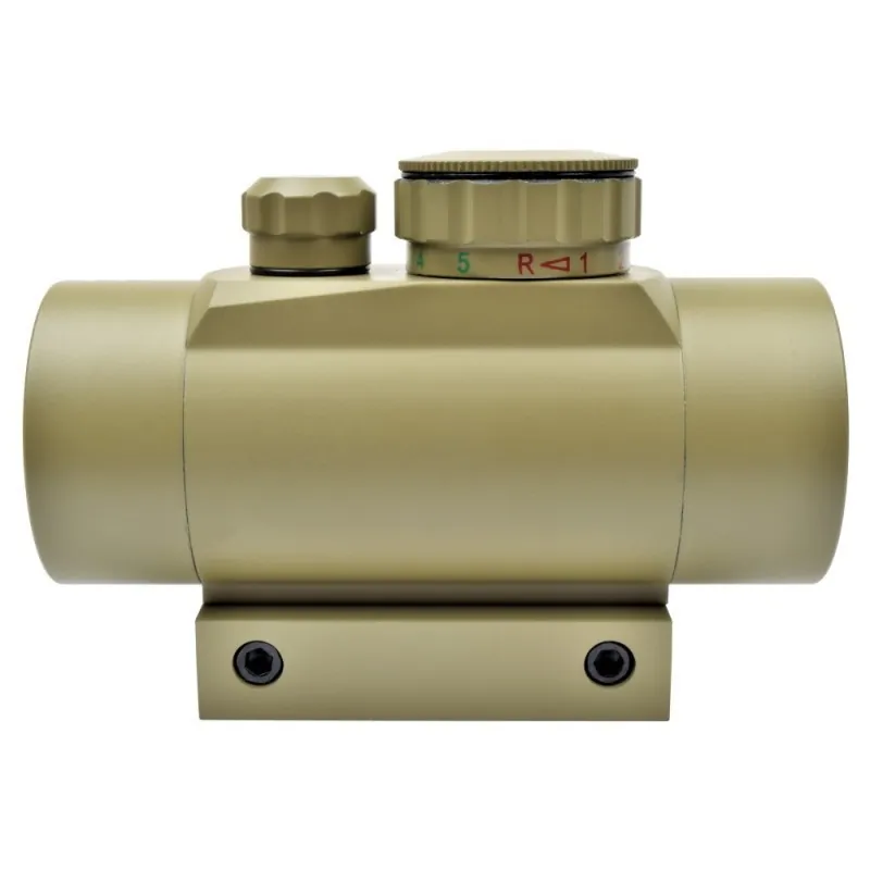 Viseur tube JS-Tactical 1X40GRD tan 40mm, molette repères G et R, montage sur rail