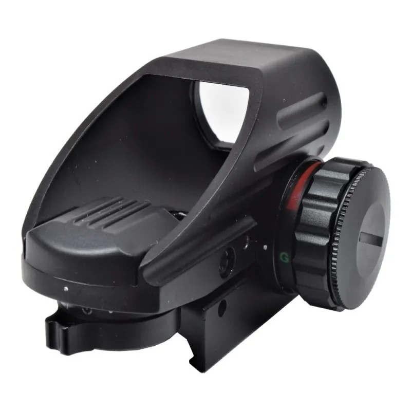 Viseur reflex JS-Tactical HD103 compact sur rail Picatinny, vue de face avec molette