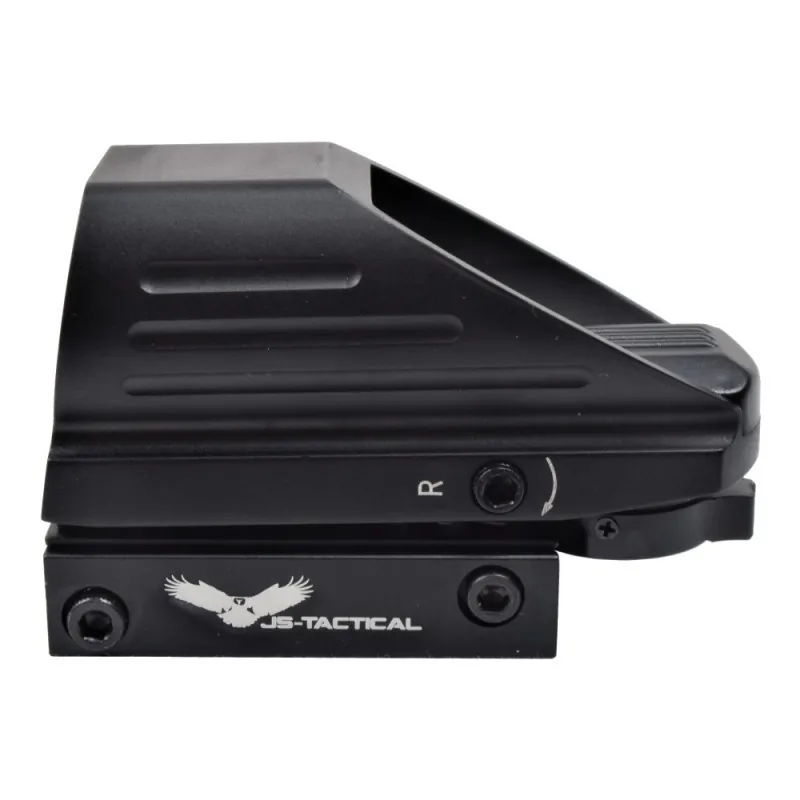 Viseur point rouge reflex JS-Tactical noir, profil droit avec marquage JS-Tactical