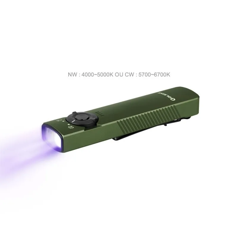 Olight - Arkfeld UV Lampe EDC 1000 lumens avec Éclairage Ultraviolet - Vert OD