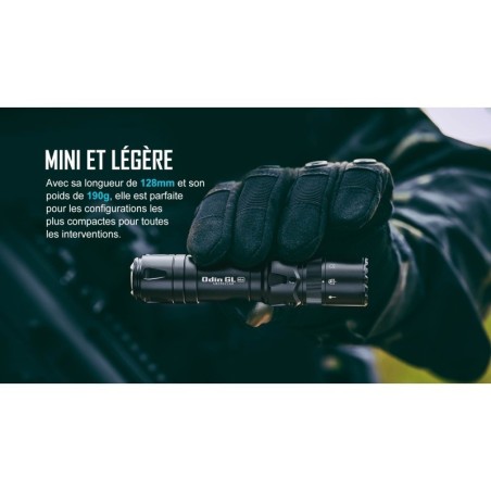 Olight - Odin GL Mini | Lampe Tactique 1000 Lumen avec Laser Vert - Noir