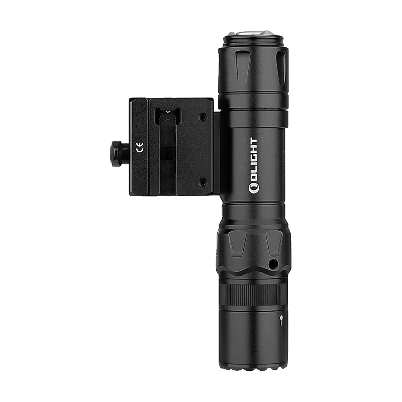 Olight Odin GL Mini noire vue de profil avec son montage pour rail Picatinny