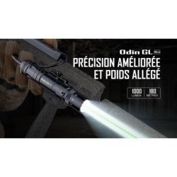 Olight Odin GL Mini – Lampe tactique 1000 lumens avec laser vert – Noir