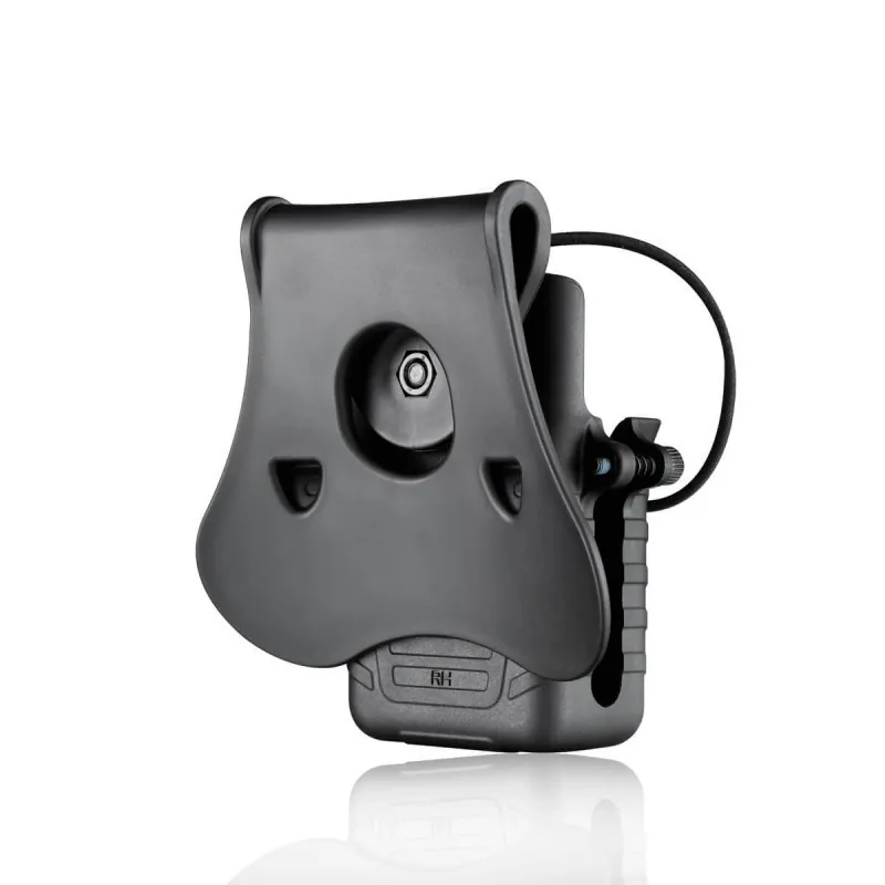 Porte-radio Amomax G2 avec paddle, vue arrière de la vis de fixation (modèle noir)