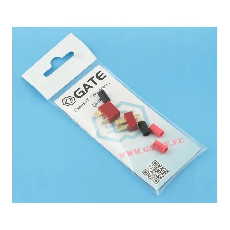 Paire de connecteurs T-Deans Gate avec gaines, dans son sachet d'origine