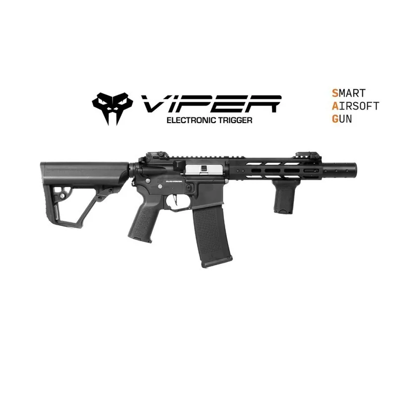 Recon 3.0 Viper Silent Ops S Evolution International AEG détail crosse compartiment batterie LiPo 11.1V et sélecteur de tir N