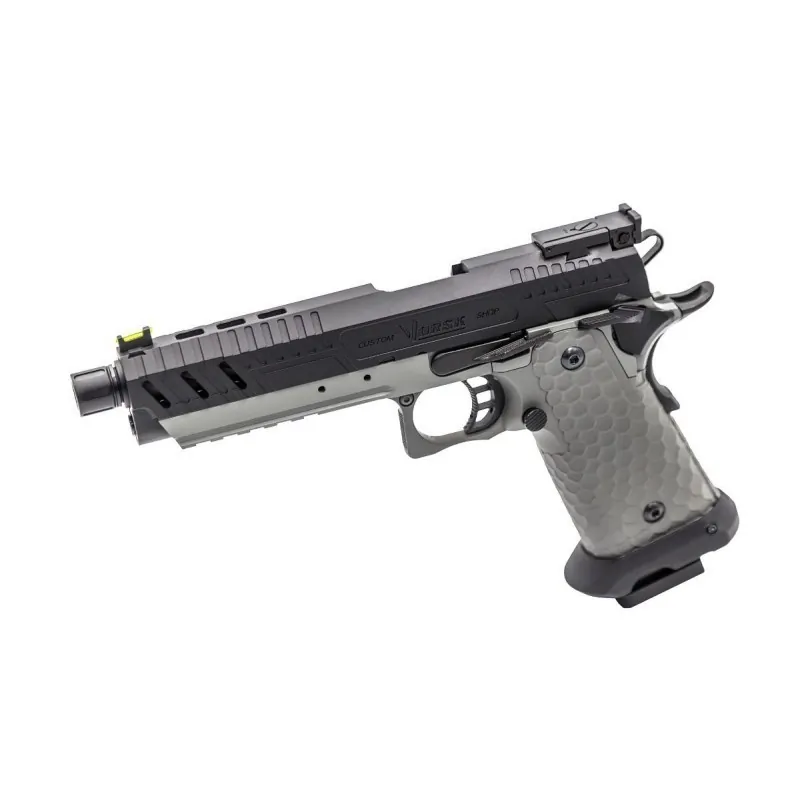 Pistolet GBB Vorsk Hi-Capa Vengeance gris, vue de trois quarts côté gauche