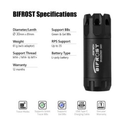 Acetech Bifrost Unit Noir – Traceur Airsoft RGB 14 mm CCW | Zn-Airsoft.fr