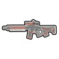 LANCER TACTICAL - Patch LT-34 Rifle PVC Morale, Gray / Red