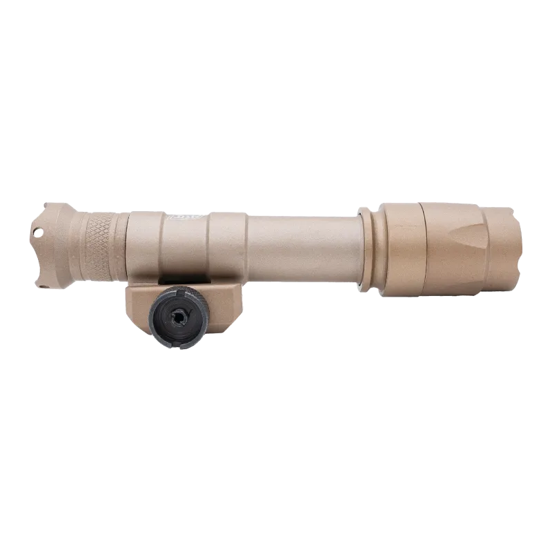 Lampe ASG Strike Systems WL1080 tan, vue de profil côté molette de serrage