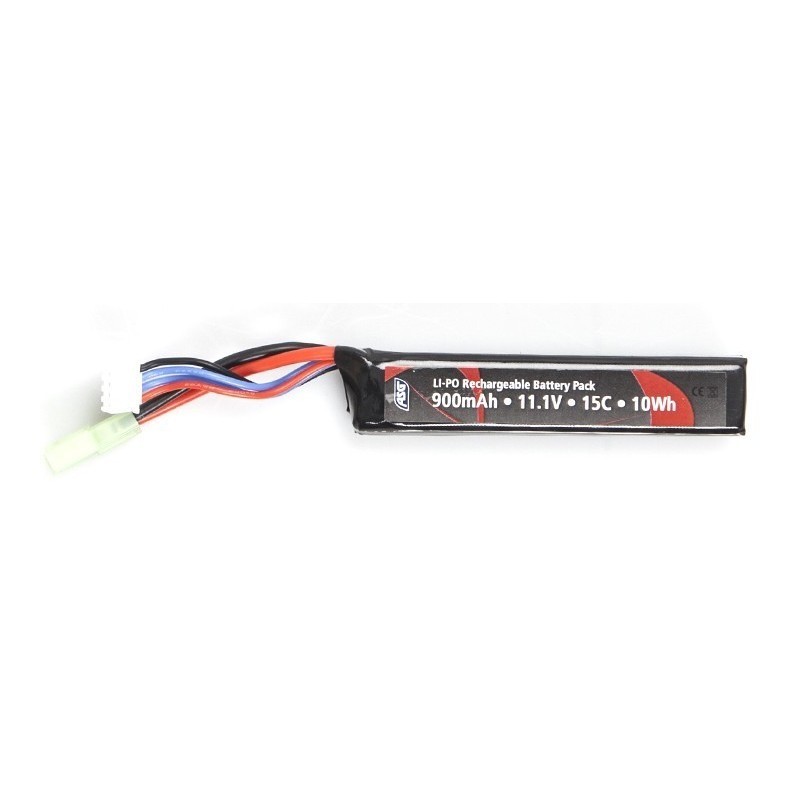 ASG - Batterie LiPo 11.1V 900mAh 15C - Tamiya - Nouvelle version plus court