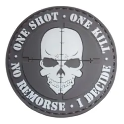 Patch Tactique One shot - one kill Blanc | ZN Airsoft