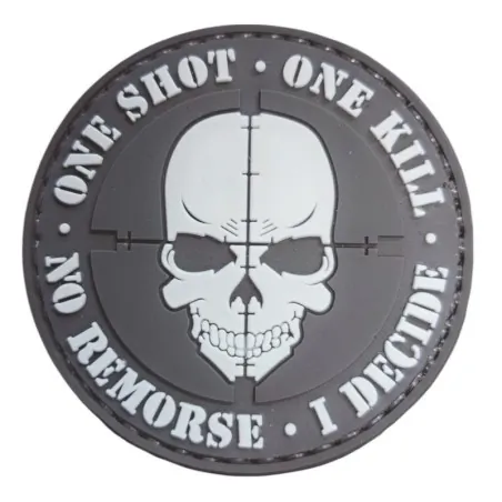 Patch Tactique One shot - one kill Blanc | ZN Airsoft