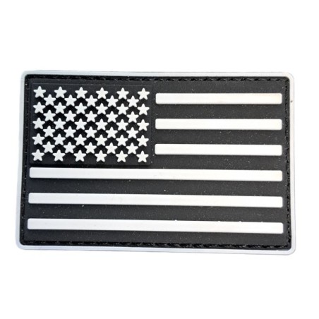 patch - drapeau Usa - noir et blanc