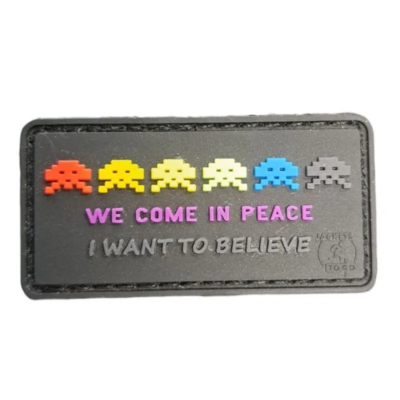 Patch Tactique We come in peace Jaune