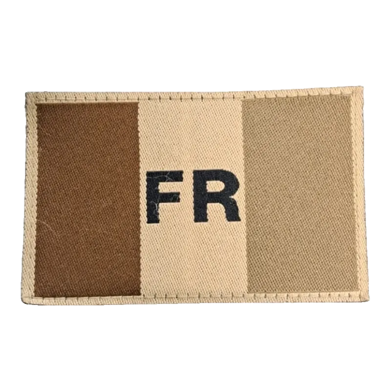 PATCH - Drapeau français FR rectangulaire - Tan