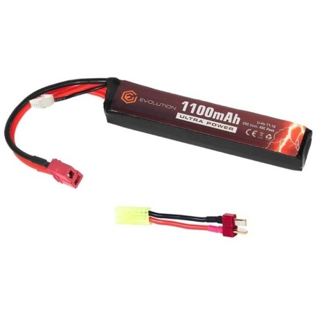 Evolution Li-Po 11.1V 1100mAh 20C-40C T-Dean – 1 bâton | Zn-Airsoft