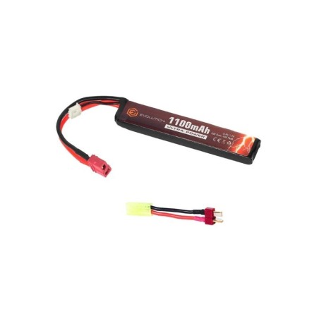 Evolution International - batterie Li-Po 7.4V 1100mAh 20C - 40C - T-dean - 1 bâton