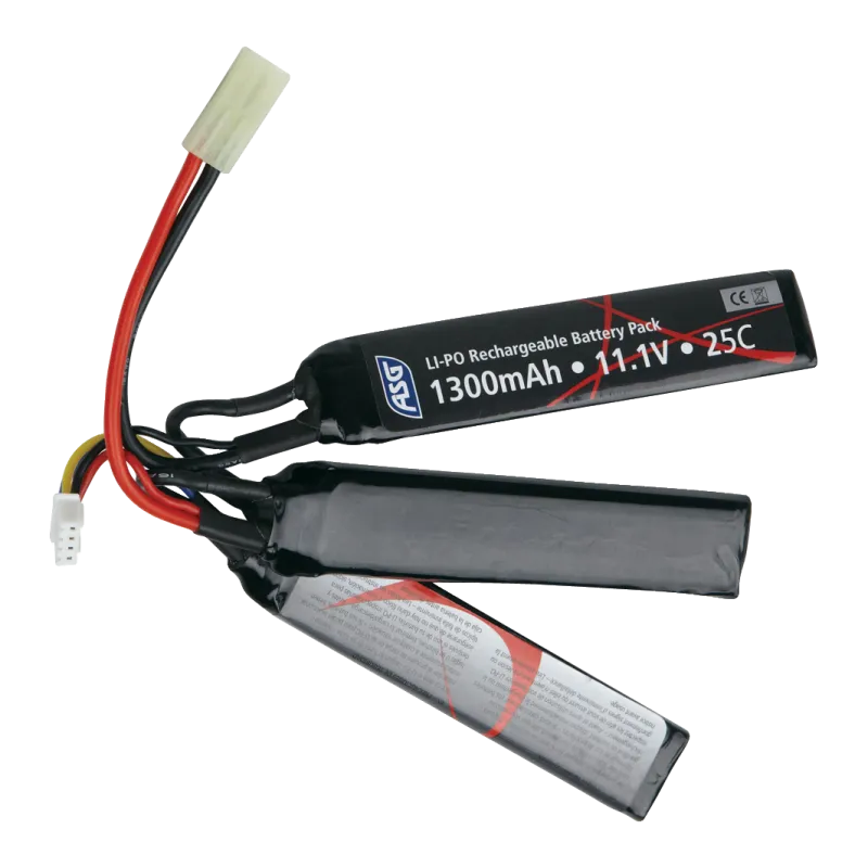 ASG - Batterie LiPo 11,1 V 1300 mAh 25C - Tamiya mini - 3 bâtons