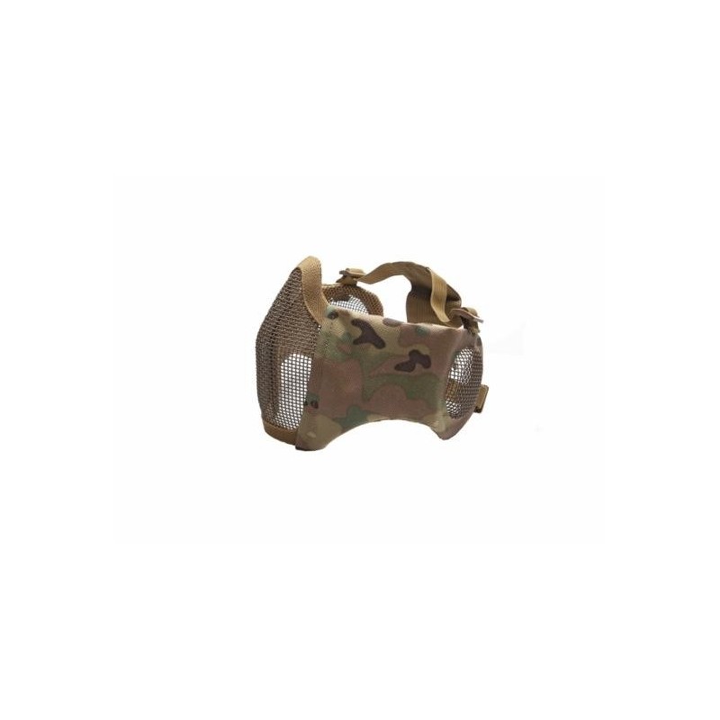 ASG - Masque Multi Camo En Maille Métallique Avec Coussinets De Joues Et Protection Auditive