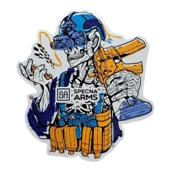 Sticker Specna Arms En Tenue Jusqu'au-bout - Squelette bleu et orange