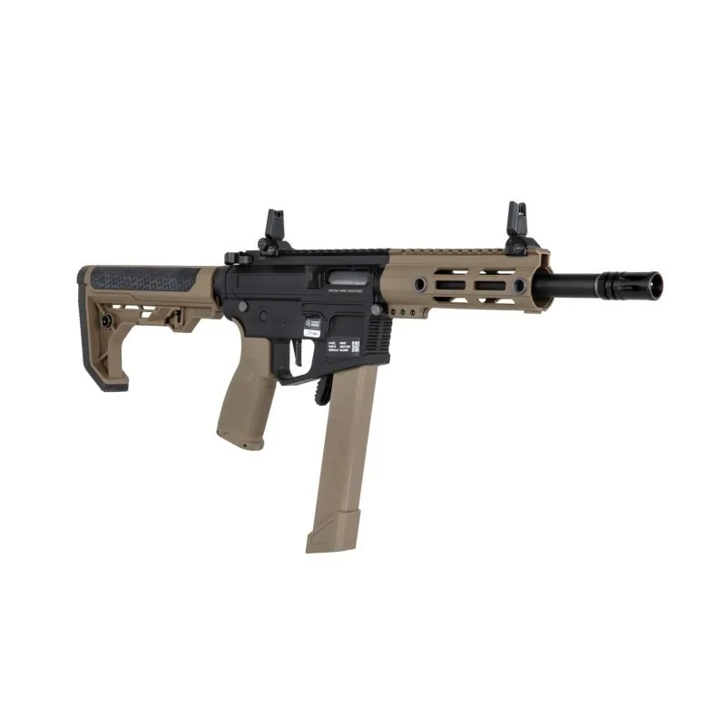 Specna Arms SA-FX01 Flex HAL ETU, vue de trois quarts avant, garde-main M-LOK