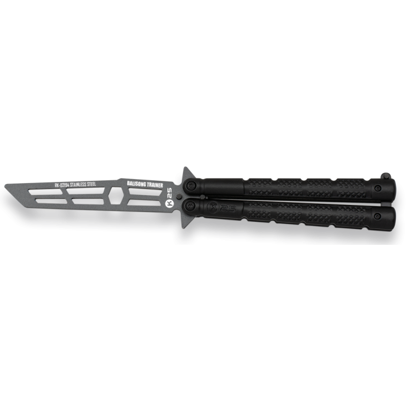 K25 - Couteau d'entrainement de type papillon - Noir
