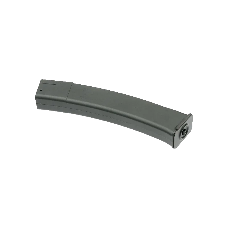 Chargeur Well Pro PPK20 30/80 billes couché, vue de profil avec plaque de fond