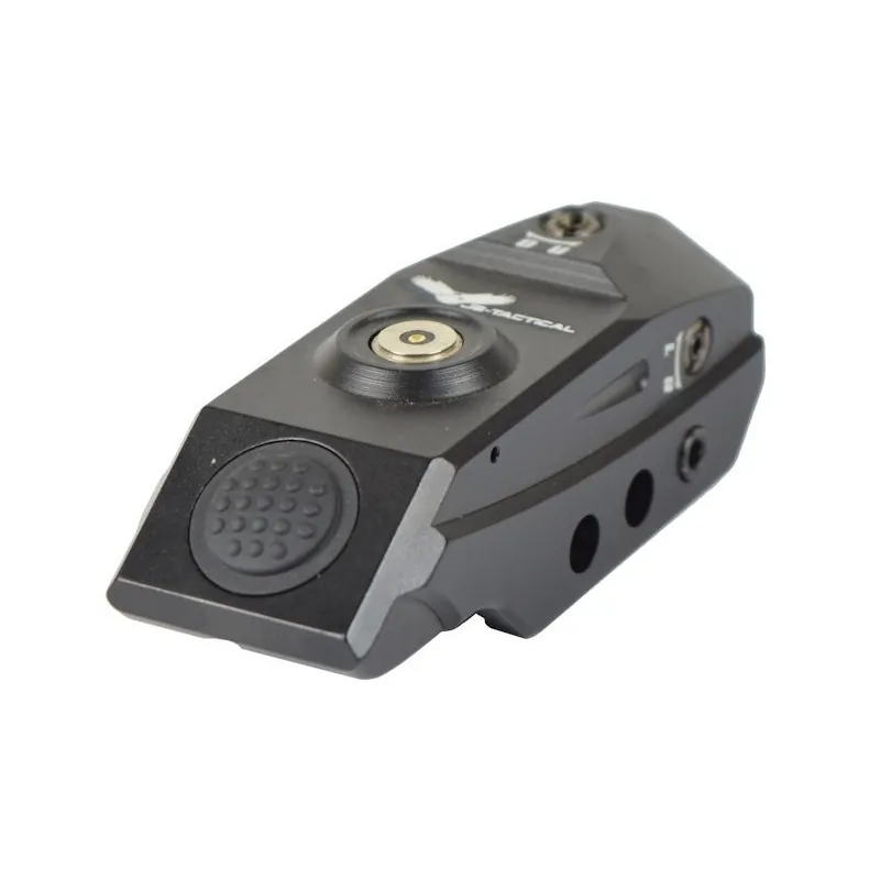 Laser rouge JS-Tactical noir, vue latérale avec le bouton en caoutchouc