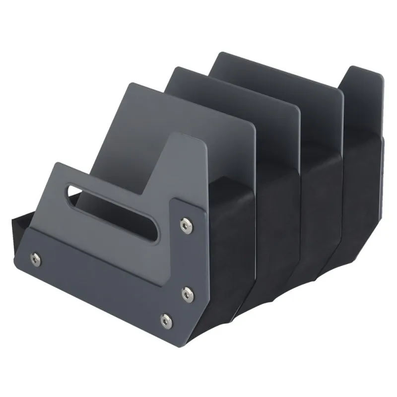 Rack Wosport WO-TG32 pour 4 pistolets, vue de trois quarts avec découpe de préhension sur le flanc