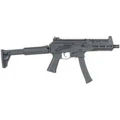 WE06 WELL AEG détail crosse compartiment batterie LiPo 11.1V et sélecteur de tir Noir