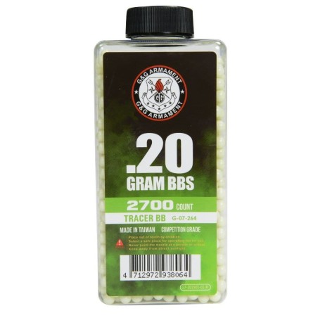 G&G Armament - Billes Traçante verte Biodégradable 0.20g X 2700 bbs