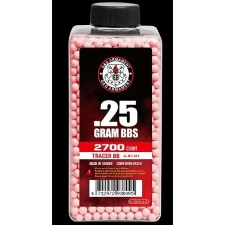 G&G Armament - Billes Traçante Rouge Compétition Grade 0.25g X 2700 bbs