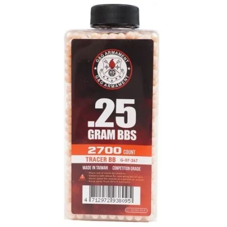 G&G Armament - Billes Traçante Rouge Compétition Grade 0.25g X 2700 bbs