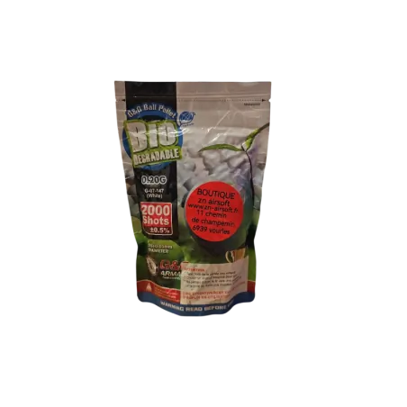 G&G Armament - Billes biodégradable Blanche 0.20g X 2000 bbs