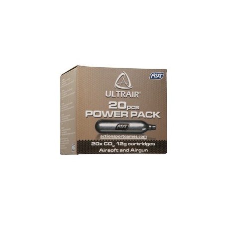 ASG – Pack 20 Cartouches CO2 12g pour Répliques Airsoft